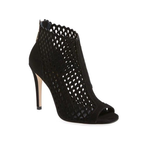 Ivanka Trump Shoes - Ivanka Trump Didia Cutout Suede Bootie Black 7.5